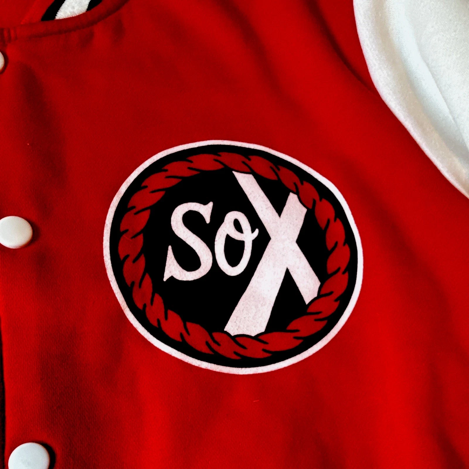 Social Experiment SOX Varsity Jacket Red White Sz XL Chance The Rapper Rare - product detail image 3