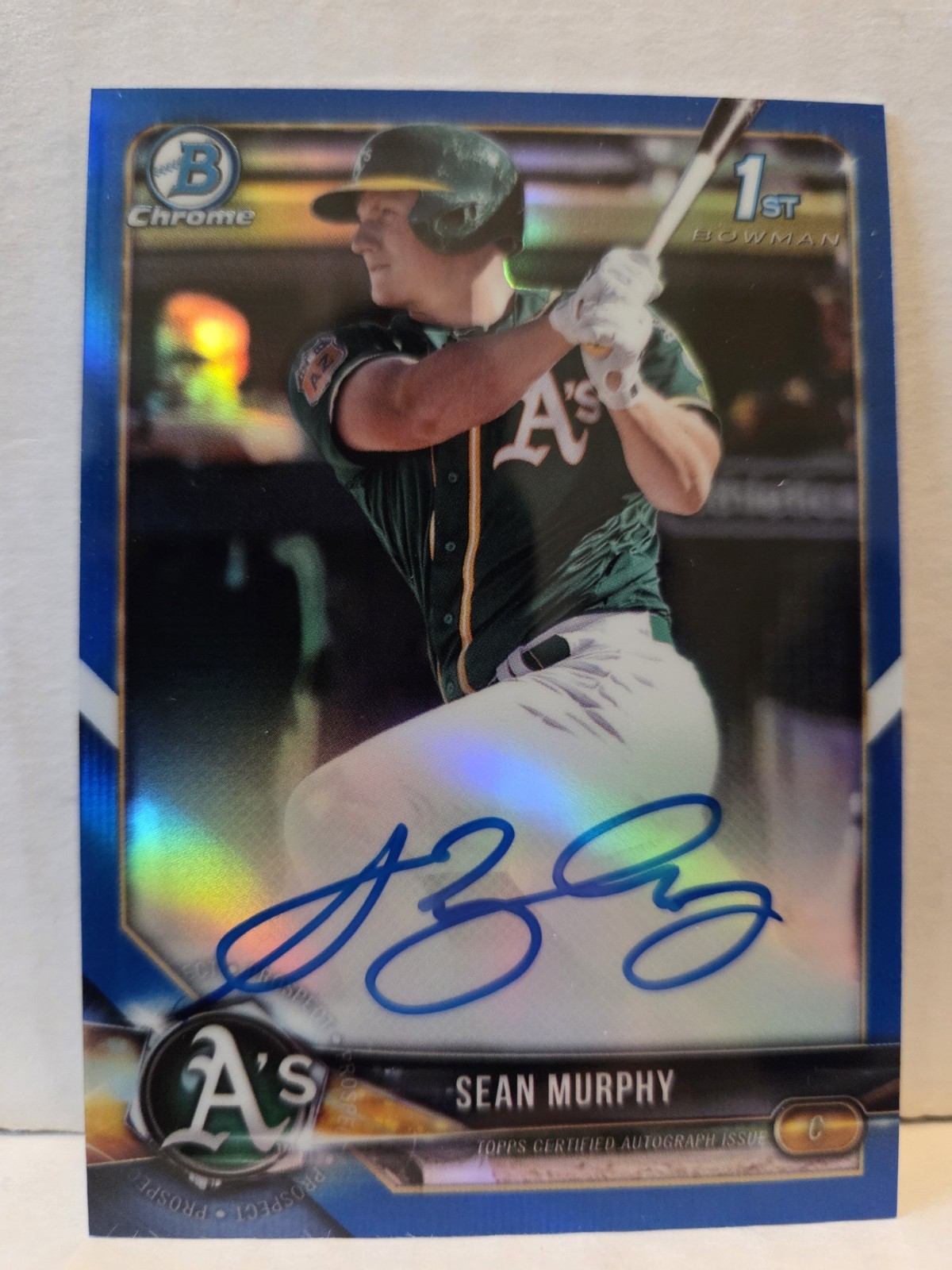 Sean Murphy 2018 Bowman Chrome Blue Refractor Auto /150 1st Prospect Rookie