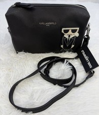 Karl Lagerfeld Paris Women  s Crossbody Bag Black Adjustable Strap NWT