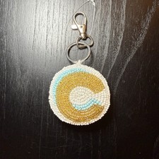 Beaded Initial Charm  C  Seed Beads Keychain Bag Charm Gift Zipper Pull NWOT