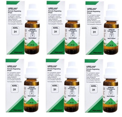 ADEL 31 Periods Drops Pack of 6 Natural Homeopathic Remedy for PCOS PCOD Cycle