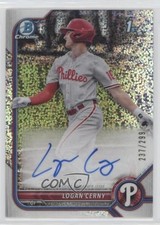 Logan Cerny Bowman Chrome 2022 Speckle Refractor /299 Auto