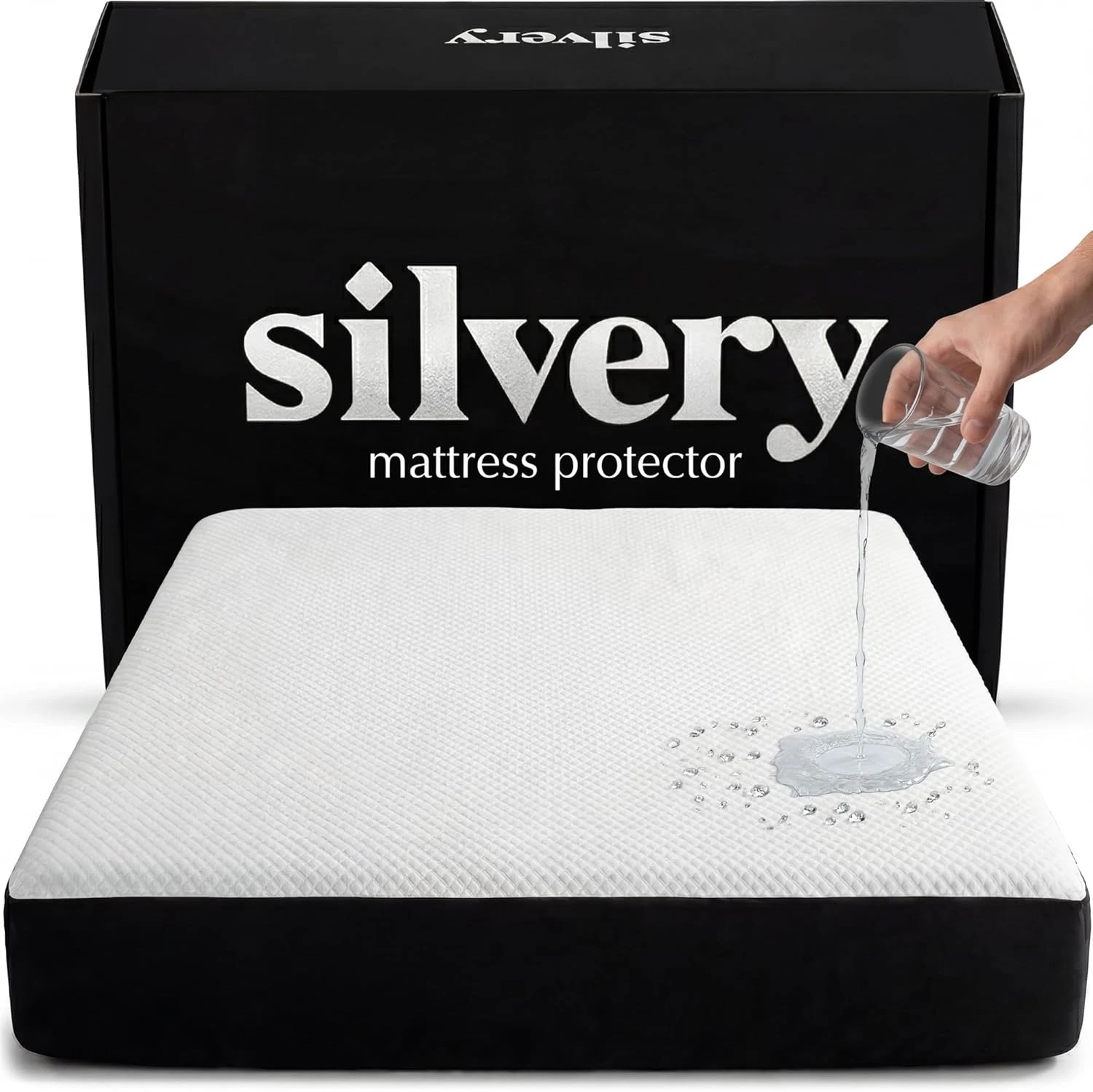 Silver Infused Cooling Mattress Protector - Waterproof & Hypoallergenic 21” Deep