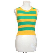 Pullunder, Größe: S, Grün/Gelb, Polyester, Streifen, Feinstrick, Damen #UuE