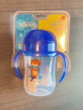 Dr. Brown's Soft Spout Toddler Sippy Cup with Handles - Blue Tiger - 9Oz - 9M 