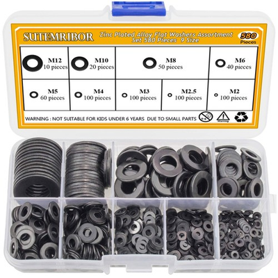 #ad Zinc Plated Alloy Flat Washer Kit 580pcs $35.99