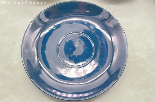 Vintage Luster Pale Blue/Purple Rising Sun Cup & Saucer Set Made in Japan - Picture 4 of 12