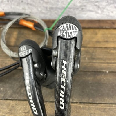 Campagnolo Record Triple Shifters 10 Speed Ergopower Carbon Fiber