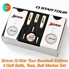 Srixon Q-Star Tour Baseball Edition 4pc Golf Ball, 3 Tees, 1 Ball Marker Set