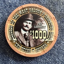 Paulson Legends Of The West Saloon & Gambling $1000 Casino Poker Chip RARE