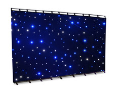 DMX remote star cloth White&Blue LED Backdrop 4x3m Retardant Curtain booth light