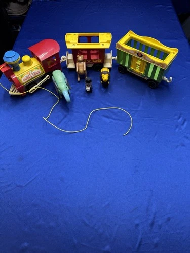 Vintage 1973 Fisher Price Little People Circus Train Set Animals #991 W/ Figs.