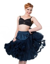 Banned Soft  Fluffy Navy Lifeforms 26" Long Petticoat. Size M/L. BNWT