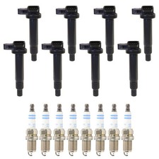 Denso 8 Ignition Coil 8 Bosch Platinum Spark Plugs Kit For LS430 Land Cruiser V8