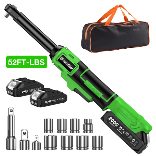 TaskStar 3/8" Extended Cordless Electric Ratchet Wrench 70N.M 52Ft-lbs Brushless