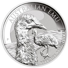 1 oz argento Australia EMU 1 dollaro 2022 in capsula