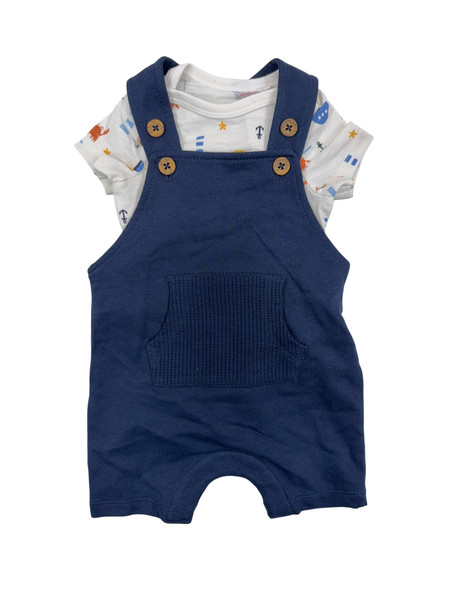 Topomini Baby Newborn Set Jungen Gr. 56 Latzhose Und Body Kurzarm Kinder Kleidun-image