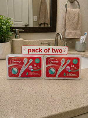 Pack of 2 Cleanings Disposable Toothbrushes Mint Flavor   48 Total Travel Size