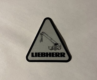 Liebherr Triangle Reflective RT Crane Decal For Hardhat/Lunchbox/Window