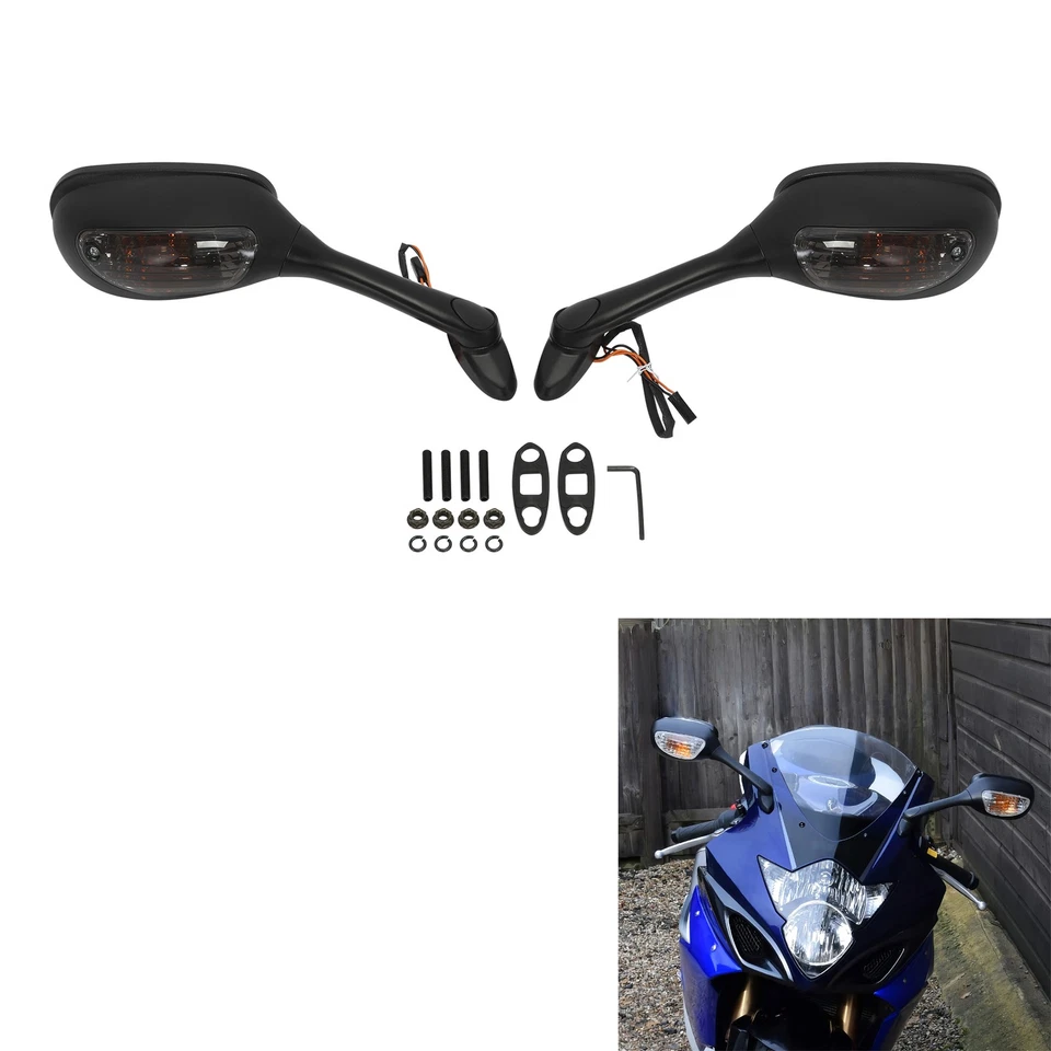 Espejos retrovisores con señal de giro aptos para Suzuki GSXR 1000 GSXR600 GSX-R 750 06-24 Foto 3 de 4