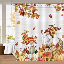 Fall Gnome Shower Curtain 72x72 Inch