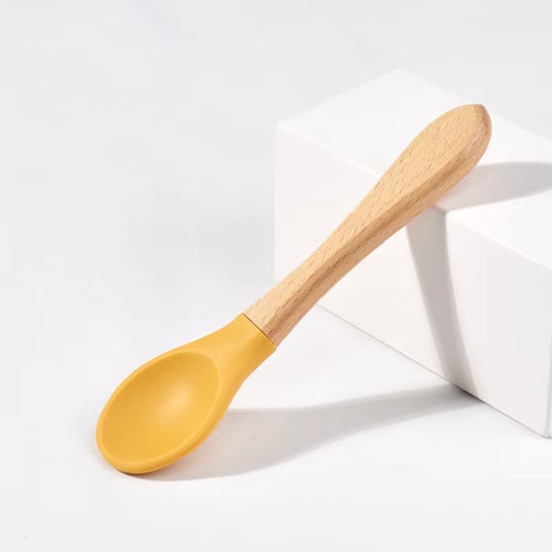 Spoons Baby Feeding Spoon Fork Wooden Handle Spoon Fork Set, Baby Plate Set - 第 11/22 張圖片