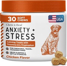 Dog Calming Treats with Melatonin - 30 Chicken-Flavored Chews for Relaxation
