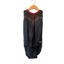 GK Elite Gymnastics Leotard Adult M Rhinestone Competition Acro Sleeveless
