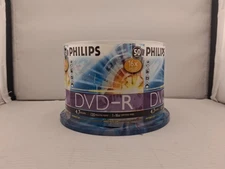 50 New Philips 16X 4.7GB Logo DVD-R Blank Media DVDR Brand New Sealed