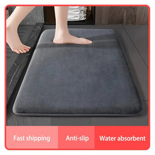 SUPER ABSORBENT BATH MAT ANTI SLIP CORAL VELVET BATHROOM FLOOR DOOR MAT