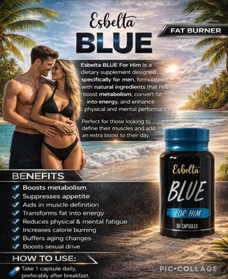 Esbelta Blue For Him Weight  Loss Supplement Capsule Men 30 Capsules