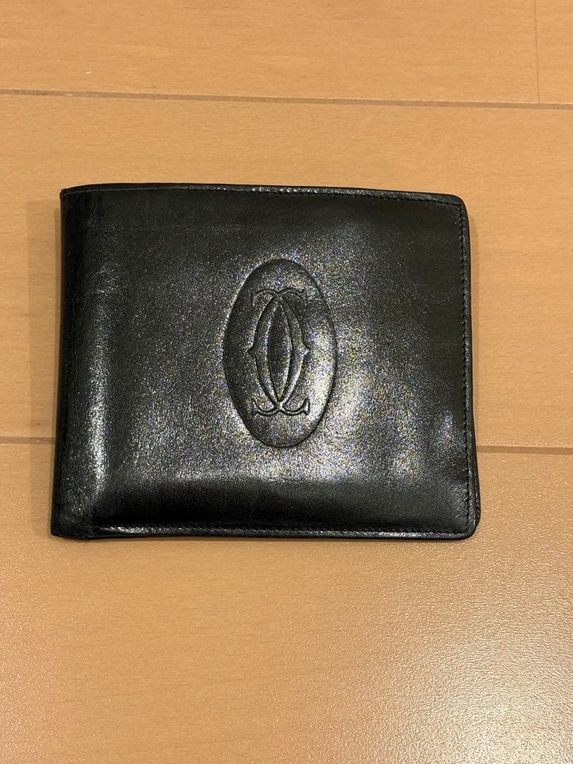 Cartier Black Folding Wallet Vintage
