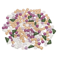 Glass Mosaic Tiles, Irregular Tiny Ceramic Mosaic Glass Green Purple Beige