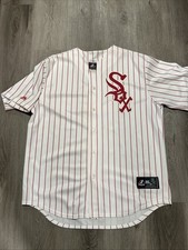 VINTAGE MAJESTIC CHICAGO WHITE SOX BLANK WHITE WITH RED PINSTRIPE JERSEY XL MLB