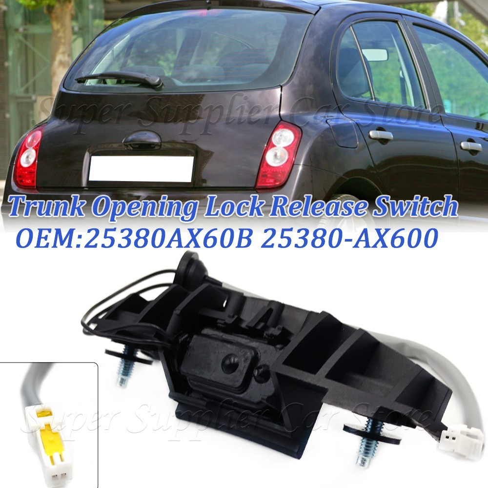 Contacteur coffre Nissan Micra K12 solution hayon bloque bouton de rechange noir 25380AX60B