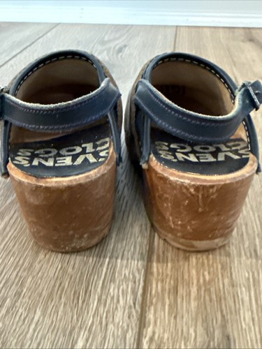 Sven Swedish Clogs Sling Strap Navy Blue Leather Child Kids Girls Kids Size?? - Picture 8 of 16