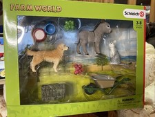 Schleich Farm World 41423 Cat, Dog, Donkey, Food, Wheel Barrow Sealed Pets Boxed