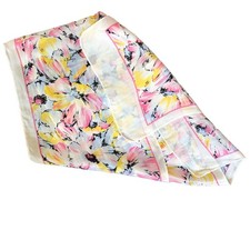 Vintage Novelty Pastel Painterly Floral Print Scarf Romantic Spring