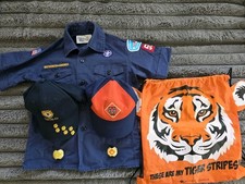 Boy CUB SCOUT Hats Neckerchief Slide  SMALL Uniform Shirt Lot