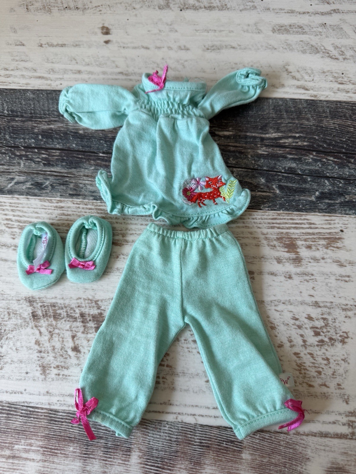 SAOLA American Girl Welliewishers bambola set FOX SLEEPOVER solo pigiama e pantofole