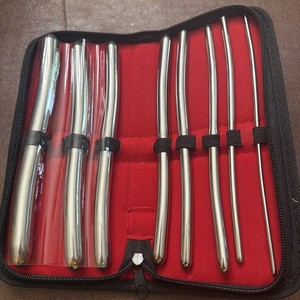 Hegar 8 Piece Sounds Kit, Surgical Steel Dilator Set in Zippered Black Case