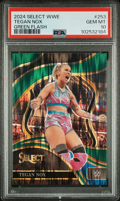 2024 Panini Select WWE Tegan Nox #253 Green Flash PSA 10 POP 1