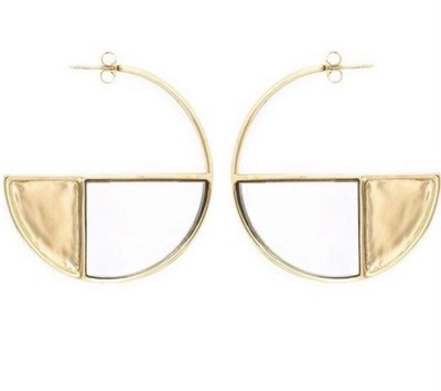Aurelie Biderman Bianca Earrings 18k Gold Plated Brass. Seen In Vanity Fair NEW!