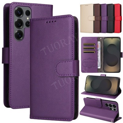 Leder Hülle Samsung A07 A16 A56 S23 S24 S25 Ultra FE Handy Tasche Schutz Case