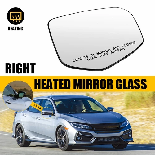 Passenger Rearview Mirror Glass Heated For 2016-2021 Honda Civic 76203TBAA01 EOA