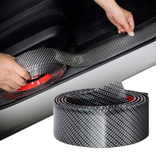 Carbon Vinyl Fiber Part Door Accessories Car Sill Plate Scuff Sticker Protector