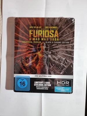Furiosa A Mad Max Saga Black & Chrome Limited Steelbook 4K Blu Ray Box NEU OVP