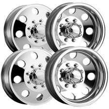 Front And Rear Mounted Set Of 4 Ultra 002 Modular Dually Wheels 17x6.5 8x165.1