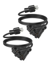 DEWENWILS 6FT Outdoor Extension Cord, Tri-Tap Extension Cord Splitter, 3 Outlet