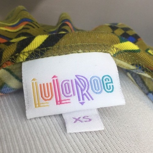 Lularoe Irma Women's Size XS Olive Green (orange,black,yellow,blue) Shirt Bn10 - Picture 6 of 7